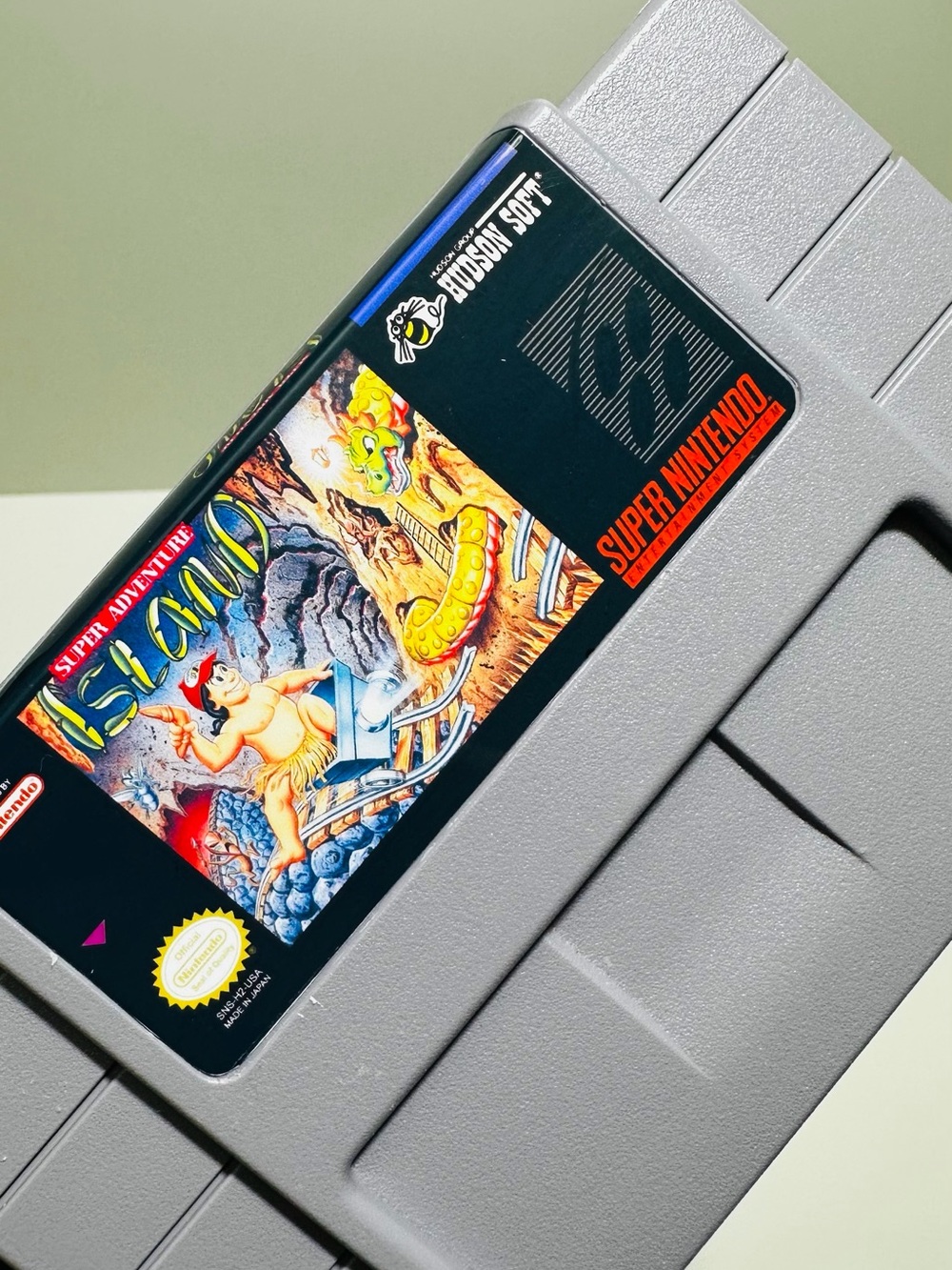 Nintendo Super Adventure Island SNES Cartridge - Gray with Colorful Label